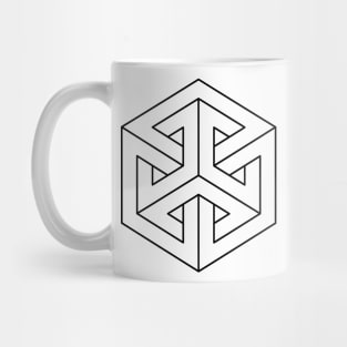 Impossible Shapes – Optical Illusion - Geometric Hexagon Mug